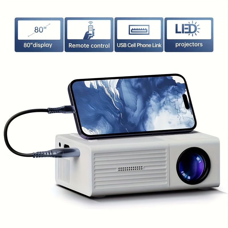 1080P HD Mini Projector with LED Display - Image 2