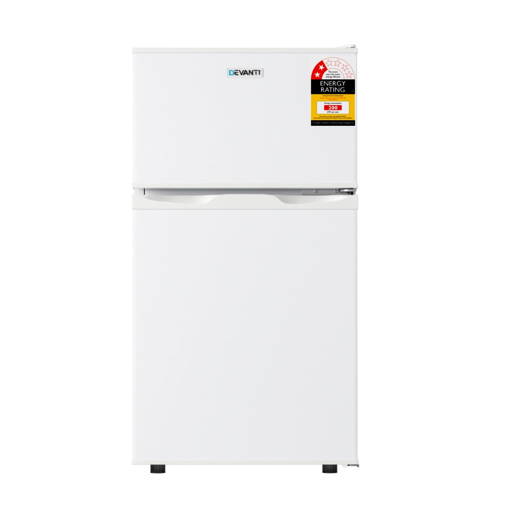 Devanti 85L Bar Fridge Mini Freezer Refrigerator White - Image 3