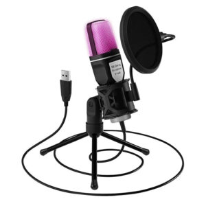 USB RGB Microphone Gaming Mic for Podcast & Streaming